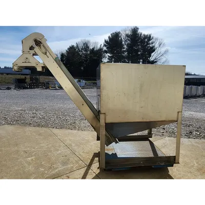 Used Stainless Steel Hopper w/ Belt Conveyor Frame [PART]