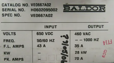 REFURBISHED BALDOR VE0667A02 SERVO DRIVE