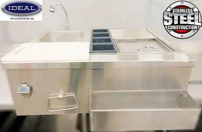 Bar sink combo - ice bin - speed rail - sink - opener & towel rack