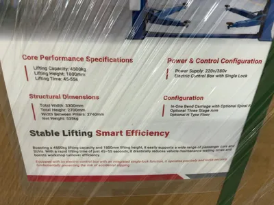 New SDLANCH Model TPL Two Post Lift, 4500 KG Lifting Capacity, 1800mm Lifting Height, 220/380 Volt E...