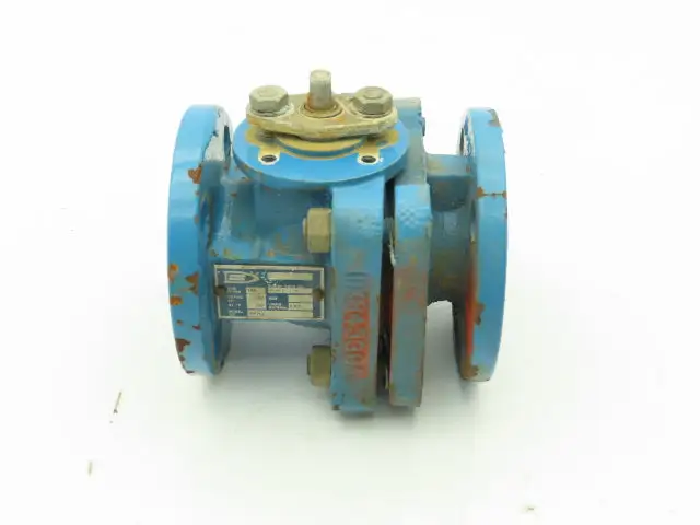 Flowserve AKH3 Atomac 1" Flanged Chemical Ball Valve 2Pc PFA Teflon Lined 87 PSI