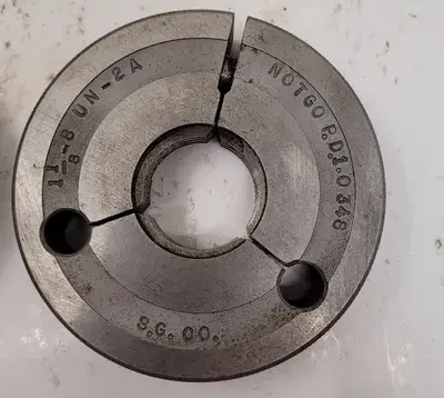 UNBRANDED THREAD RING GAUGES, GO/NO GO, VARIOUS SIZES, SET OF 2