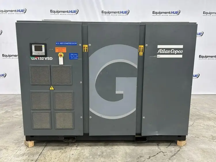 Used 2017 ATLAS COPCO GA132VSD Rotary Screw & Sliding Vane Air Compressors Georgia US | The Equipment Hub #1045572