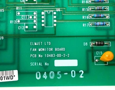 USED ELMJET 10483-DD-2-2 FAN MONITOR BOARD 10483DD22