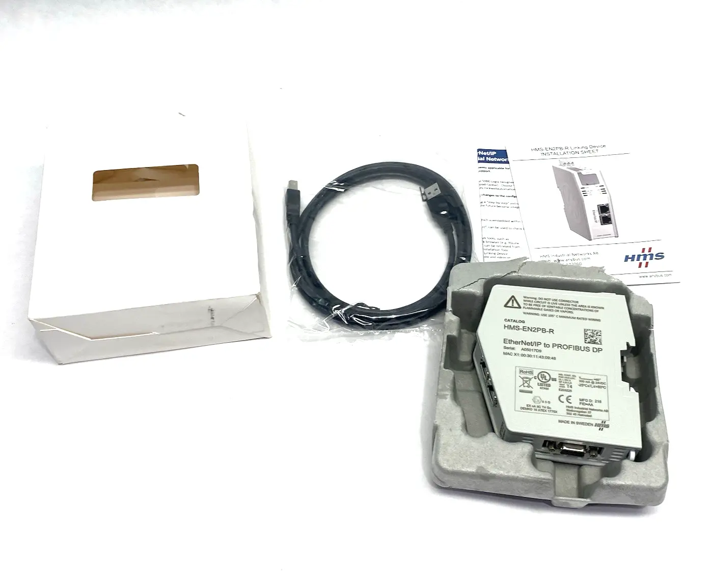USED HMS NETWORKS, ANYBUS ETHERNET/IP TO PROFIBUS LINKING DEVICE KIT