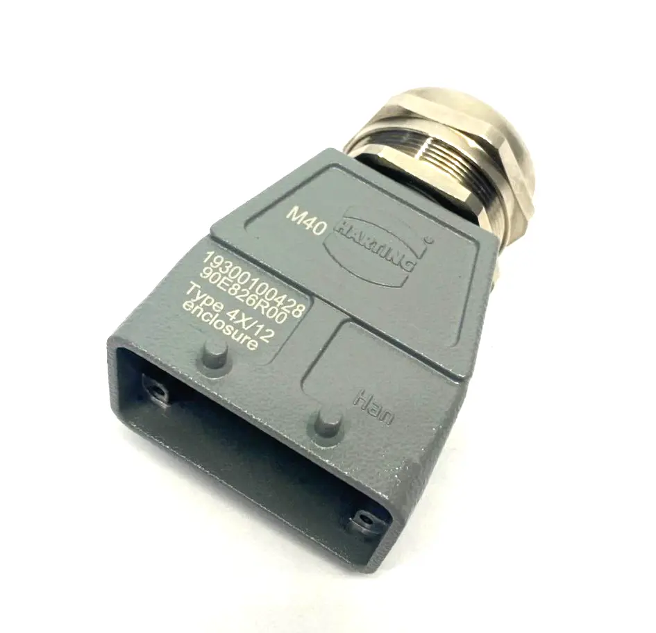 19300100428 | Harting  Heavy Duty Han B Hood Top Entry HC 4 Pegs M40 w/ Cable Gland - New Other