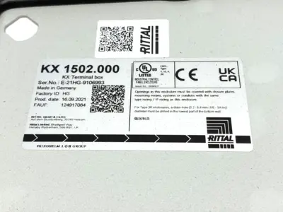 New | in-Stock Rittal Terminal Box KX, Carbon Steel, 200mm W 200mm H 120mm Depth Electrical Boxes Michigan US | Maverick Industrial Sales #1436983