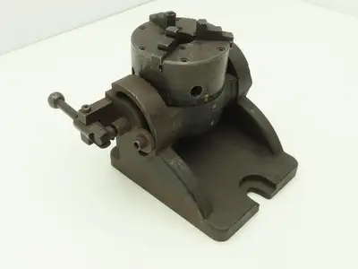 Buck Forkardt Milling 3 Jaw Lathe Chuck 4” OD 1" ID Collet Indexing Angle Plate