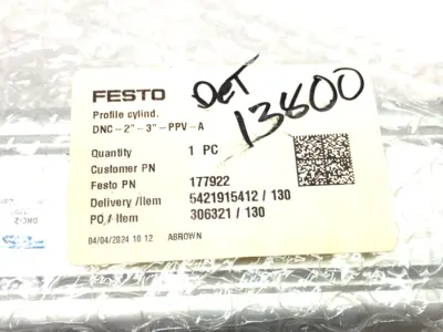 NEW FESTO PROFILE CYLINDER 3" STROKE, 2" BORE