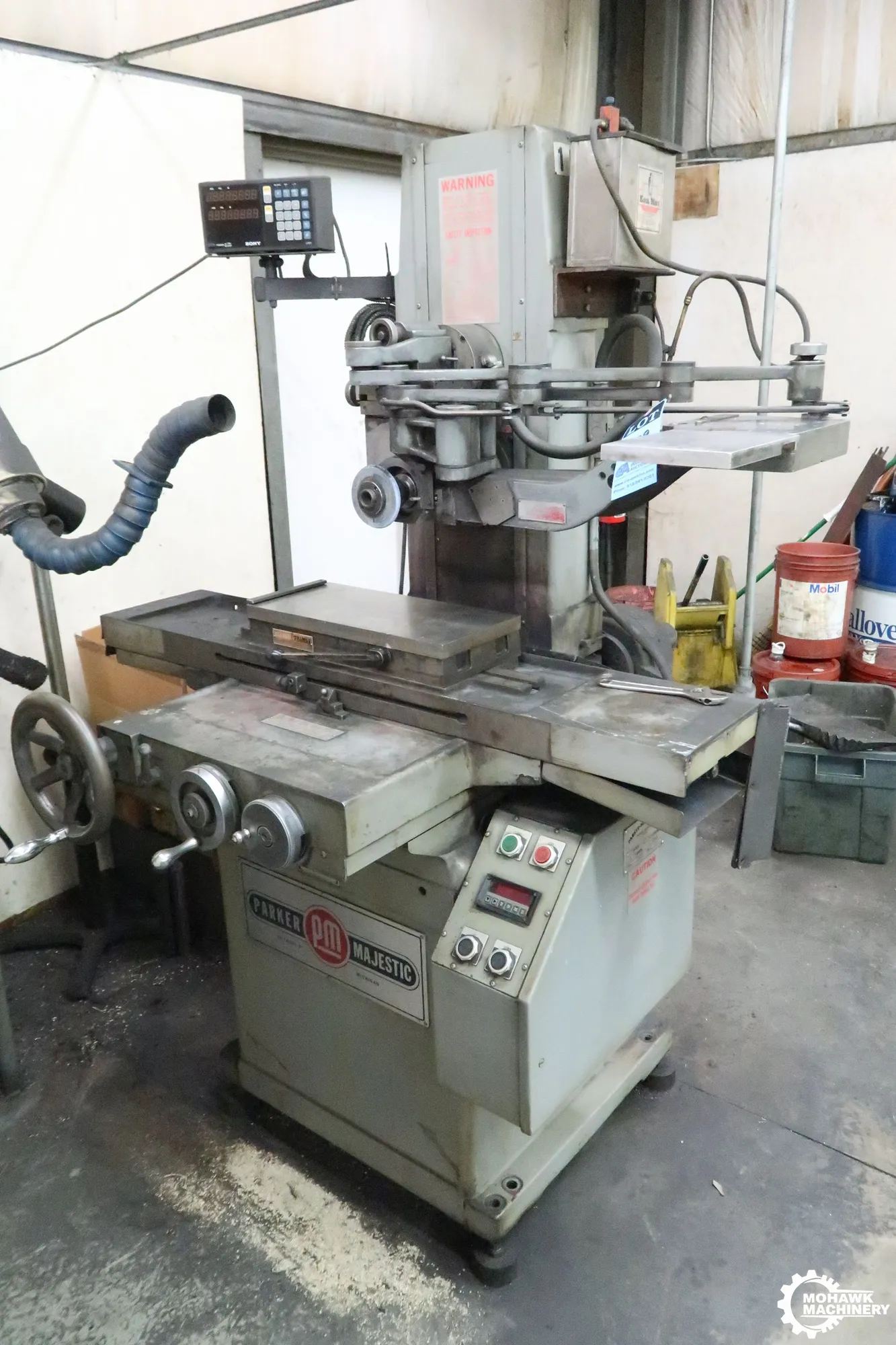 6" x 18" PARKER MAJESTIC "618" HORIZONTAL-SPINDLE SURFACE GRINDER w/MOORE PANTOGRAPH & SONY LH51 DRO
