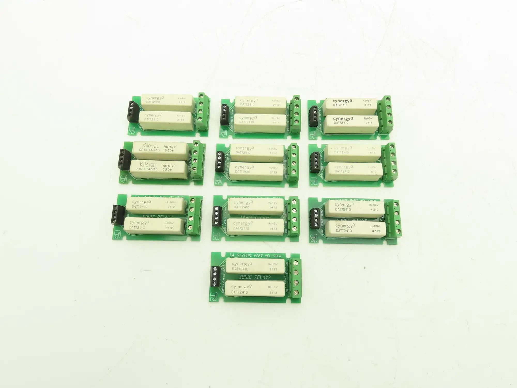 T.A. Systems EL-9060 Sonic High Voltage Relay 24V Coil Lot of 10