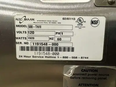 Used Alto Shaam Used Alto-Shaam 500-TH/II Undercounter Cook and Hold Oven 120V - TH1 - 2 Electric Ovens Illinois US | Falcon Restaurant Supply #1375012