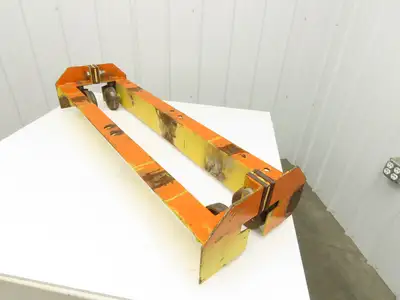 Underhung Bridge Crane Push End Truck 3-1/4"-5" Beam Flange 48"L 5"Steel Wheels