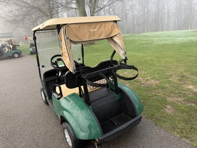 (1) 2019 E-Z-Go EFI golf cart with a Kawasaki gas engine, model 657061G01, includes canopy, fold-dow...