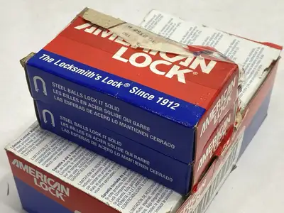 USED AMERICAN LOCK LOCKOUT PADLOCK YELLOW KEY S00607 LOT OF 8