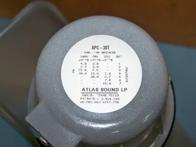 (3) Atlas Sound APC-30T Indoor / Outdoor Public Address / Horn Speakers / Loudspeakers in Original Boxes