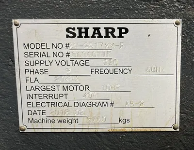 USED 2018 SHARP SV-2517 SX-F