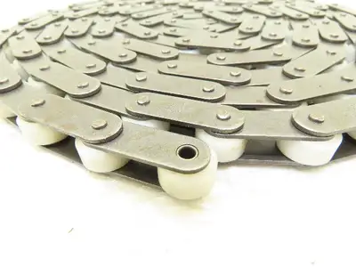 Tsubaki RF2040RP RA Chain 10' Long Conveyor Double Pitch 1" Plastic Roller