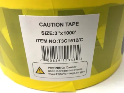 USED GENERAL WORK PRODUCTS CAUTION TAPE 3" X 1000'
