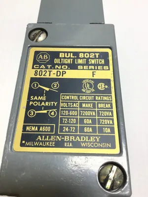 Allen-Bradley 802T-DP Plug-In Oiltight Limit Switch Series F 120-600VAC Nema A600