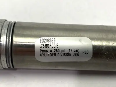 USED SCHRADER BELLOWS PNEUMATIC CYLINDER 3/4" BORE 1/2" STROKE 250PSI