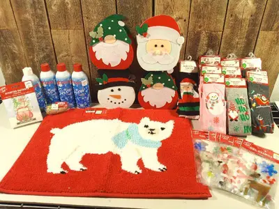 Lot of Christmas (light up socks, window snow, etc)