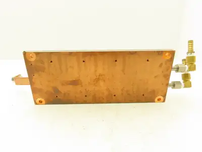 Water Cooling Block Solid Copper Base CPUs & Resistors 1/4"NPT Fittings Busbar
