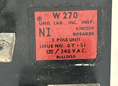 Used BULLDOG ELECTRIC W270 Circuit Breakers | Surplus Asset Holdings #1189377