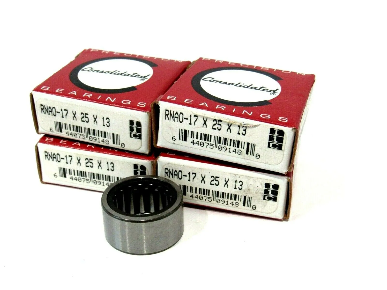 LOT OF 4 NEW CONSOLIDATED RNAO-17 X 25 X 13 NEEDLE BEARINGS RNAO17X25X13