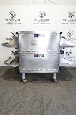 2019 MIDDLEBY MARSHALL DOUBLE STACK NATURAL GAS SPLIT BELT PIZZA CONVEYOR OVEN MODEL PS638G
