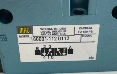 NEW MAC VALVES 180001-112-0112 SOLENOID VAVLE 1800011120112