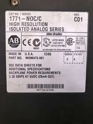 Allen Bradley 1771-NOC PLC-5 HIGH RESOLUTION ANALOG OUTPUT MODULE