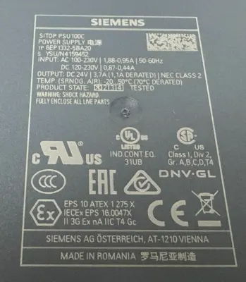 LOT OF 2 NEW SIEMENS 6EP1332-5BA20 SITOP PSU100C POWER SUPPLIES