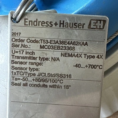 NEW Endress & Hauser T53-E3A38E4A62KAA