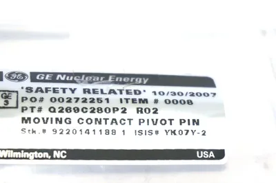 2 NEW GE NUCLEAR ENERGY Q269C280P2 MOVING CONTACT PIVOT PIN