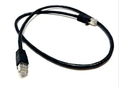 USED TRIPP LITE SHIELDED ETHERNET PATCH CABLE 7' BLACK RJ45 M/M LOT OF 2