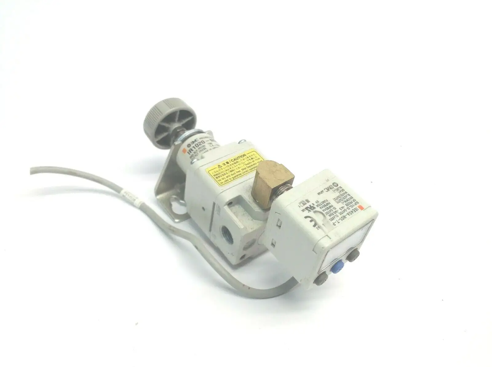 IR1020-N01B / ISE40A-N01-T-P | SMC IR1020-N01B Regulator w/ ISE40A-N01-T-P Digital Pressure Switch - Used