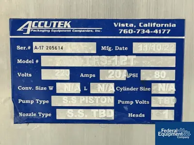 Used Accutek Accutek Tube Filler, Model TFS-1PT Tube Fillers Ohio US | Federal Equipment Company #1337927