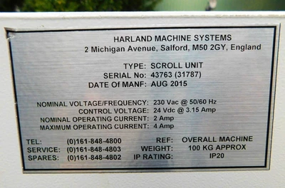 USED HARLAND SIRUS LABELER SIRIUS MK5