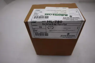 New Emerson HL-750 Conduit Fittings 3/4" 90 degree Pack of 10 STOCK H288