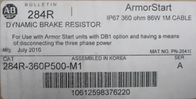 ALLEN BRADLEY 284R-360P500-M1 DYNAMIC BRAKE RESISTOR 284R360P500M1 (NEW SURPLUS)