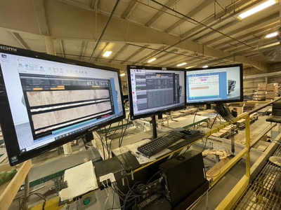 Weinig Optisaw System with Luxscan Combiscan and 3 Opticut 450 Quantum