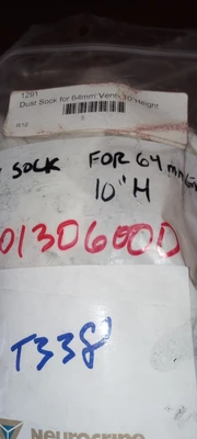 AE01306000.LOT OF 2 DUSK SOCKS 64mm VENT 10" HIGH