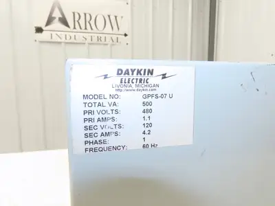 Daykin GPFS-07 U Stepdown Transformer Disconnect 500VA 1Ph HV 480V LV 120V