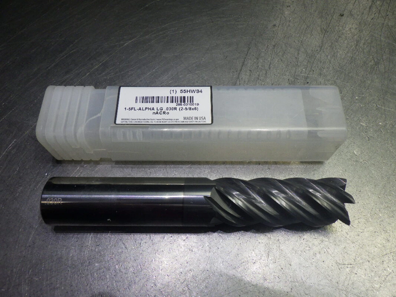 Monster 1" 5 Flute Carbide CR XL Endmill 1" Shank .03" R 295-031001B (LOC3537)