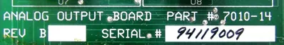 USED BAY CONTROLS 7010-14 ANALOG OUTPUT BOARD REV B 701014