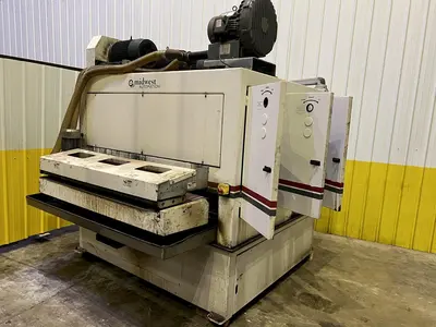 63" MIDWEST AUTOMATION MODEL #N3-6375 3 HEAD WET TYPE BELT DEBURRING GRINDER MACHINE: STOCK 18225