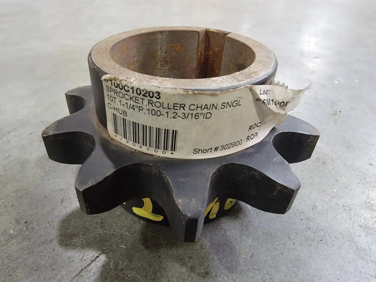 Roller Chain Sprocket 100C10203, Size 100, 10 Teeth