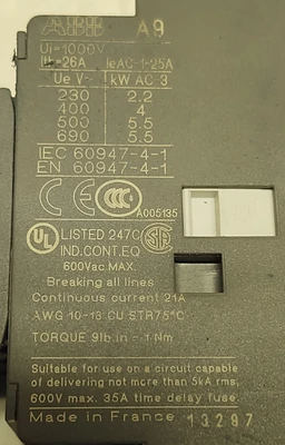 ABB CA5-40N 40 Amp Control Relay with 120VAC Coil DIN Rail Mounting 8 Pole