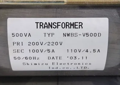 Shimizu Electronics NWBS-V500D Transformers | Great American Equipment Company (5)